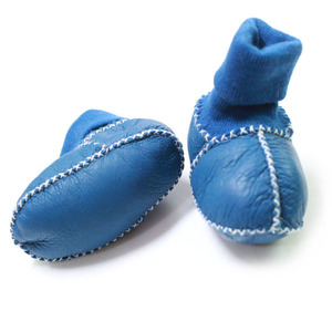 手工制作冬季柔软真皮羊皮婴儿袜子鞋室内预步靴 - Product Image 3