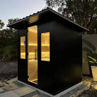 Sauna électrique moderne de luxe en bois de pin massif, type chalet triangulaire, 12 kW, avec fonction vapeur humide, panneau de commande 220 V