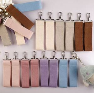 Porte-clés DIY pour bagages, pendentif, étiquette nominative, en toile couleur unie, avec sangle - Product Image 2