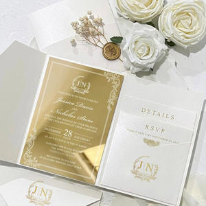 Invitaciones <span class=keywords><strong>de</strong></span> Boda Personalizadas al por Mayor, Diseño <span class=keywords><strong>de</strong></span> Logotipo Personalizado para Distribuidores Internacionales y Proveedores Minoristas - Product Image 3
