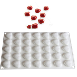 Heart-Shaped Silicone Mold 35 Cavity For Chocolate Mousse Cake Decorating Valentine'S Day Use White - Product Image 1