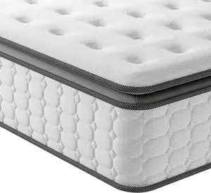 单弹簧床垫，带空气缓冲弹簧凝胶记忆泡沫床垫卧室家具支撑中等硬度，30厘米高度床