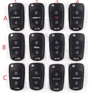 Coque de clé de voiture noire ABS à 3 boutons pour I20 I30 IX35 I35 Accent Kia <span class=keywords><strong>K2</strong></span> K5 3 Picanto Ceed Cerato Sportage - Product Image 1