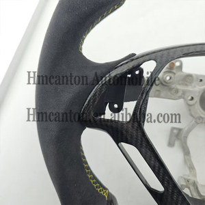 Quality Assurance Alcantara Carbon Fibre Yellow Top Stripe Steering <b>Wheel</b> Fit for Infiniti G27 G37 Car Steering <b>Wheel</b> - Product Image 2