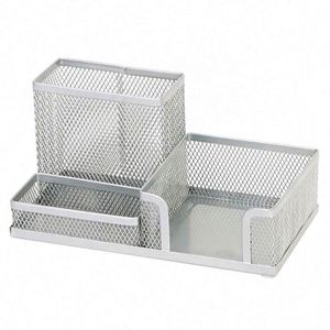 Mesh Pen Holder - Multipurpose <b>Large</b> Capacity Office Supplies with Sticky Notes Holder and 3 Compartments Mesh <b>Desk</b> Organizers - Product Image 5