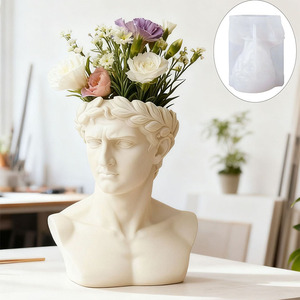 Moule en silicone David Figure Statue, forme de <span class=keywords><strong>buste</strong></span> grec en silicone pour artisanat DIY, pot en béton, résine époxy, <span class=keywords><strong>argile</strong></span>, moule en ciment - Product Image 3