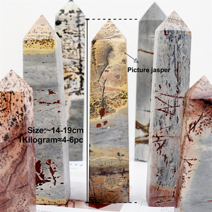 Torres de Jaspe Pintado Pulido de <span class=keywords><strong>Cristal</strong></span> Natural al por Mayor <span class=keywords><strong>para</strong></span> Decoración y Sanación - Product Image 4