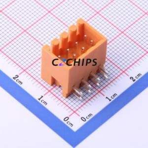 KF2EDGERC-3.5-2*4P Plug-in Terminal Block Bent Lead Through Hole,P=3.5mm Board-to-Board / Socket - Closed 2x4P 3.5mm Orange - Product Image 1