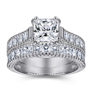 925 Sterling <span class=keywords><strong>Silver</strong></span> Engagement Ring Trang Sức Nhẫn 3A Zirconia Bạc Vài Mens Phụ Nữ Những Người Yêu Thích Đám Cưới Engagement Ring - Product Image 1