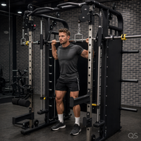 2026 Appareil de musculation multifonction tout-en-un Smith Machine et Power Rack Cage à Squats pour la maison et le studio QS