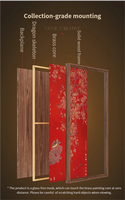 Nouvelle Peinture Décorative Florale Rouge Chinoise pour Salon et Bureau, Suspension Haut de Gamme Faite à la Main, Sculpture Atmosphérique en Laiton Ciselé, Mobile