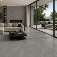 Dalle en pierre frittée grise mate de luxe DCT, écologique, imperméable, antibactérienne, ignifuge, pour mur d'accentuation et hall de villa haut de gamme