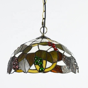 Lámpara Colgante de Vitral Tiffany con Diseño de Hojas Caídas LongHuiJing, Lámparas Tiffany - Product Image 4