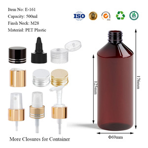 Botella redonda de <span class=keywords><strong>jarabe</strong></span> <span class=keywords><strong>para</strong></span> <span class=keywords><strong>la</strong></span> <span class=keywords><strong>tos</strong></span> ámbar vacía de 500ml <span class=keywords><strong>con</strong></span> tapa, botella de plástico PET de grado alimenticio <span class=keywords><strong>para</strong></span> embalaje de mermelada de <span class=keywords><strong>miel</strong></span> líquida al por mayor - Product Image 2