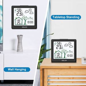 <span class=keywords><strong>BALDR</strong></span> Nouveau Hygromètre Thermomètre Sans Fil Horloge Intérieur Extérieur Numérique <span class=keywords><strong>Station</strong></span> Météo Horloge Murale Prévisions Météo - Product Image 4