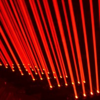 Lampu Laser Moving Head 8 Mata Warna Merah Hijau Biru dengan Sinar Tebal untuk DJ Disko