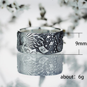 F670 Vintage Silver Plated <b>Cartoon</b> <b>Ring</b> Unisex Fashion Gift Jewelry - Product Image 5