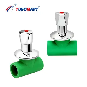 Tubomart OEM 배관 사용 PPR 밸브 황동 은폐 PPR 스톱 콕 밸브