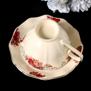 Lelyi anglais rétro haute valeur peint or tasse à café soucoupe européenne vintage rose dentelle <span class=keywords><strong>cour</strong></span> tasse en céramique - Product Image 4