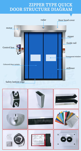 <span class=keywords><strong>Puerta</strong></span> <span class=keywords><strong>Corredera</strong></span> Industrial de PVC de Alta Velocidad con <span class=keywords><strong>Cremallera</strong></span> Rápida para Almacenes con Malla de Fibra de Vidrio y Superficie Acabada - Product Image 3
