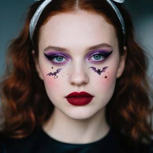 Halloween tatuajes temporales cara pegatina Halloween brillo calabaza <span class=keywords><strong>bruja</strong></span> calavera hechizo libro dibujos animados tatuaje impermeable para cara brazo - Product Image 4