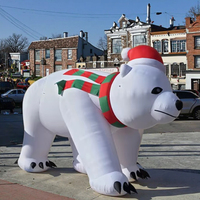 QIQU Écharpe géante gonflable de 6 m pour mascotte animale de fête en extérieur, festival d'hiver, 20 pieds, multicolore, imperméable et résistante aux intempéries, Polaire