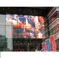 Pantalla LED Transparente de Aluminio Fundido Ligero, Pantalla Multimedia Curva de Vidrio para Publicidad en Centros Comerciales Grandes