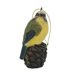 定制树脂鸟像动物松果带鸟园装饰