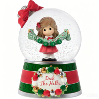 Globe à neige de Noël personnalisé 2026 avec inscription 2026, figurine de fille mignonne en résine pour cadeaux de fêtes et décoration intérieure