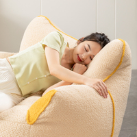 Nouvel Arrivage Pouf Enfant Coloré Portable en Forme d'Ours, Petit Canapé-Lit, Housse en Fausse Fourrure, Fauteuil de Lecture