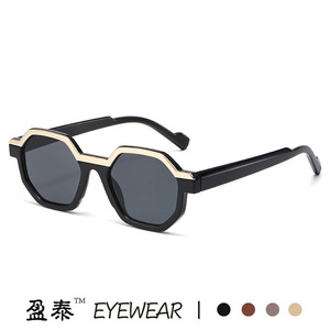 Yingtai Eyewear Polygonal <b>Sunglasses</b> PC Frame UV400 Protection Unisex Style - Product Image 5