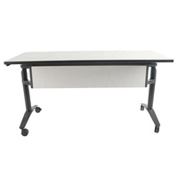 Table de conférence et de formation pliable en aluminium et bois, design moderne, norme ANSI/BIFMA, 5,91 pieds, pieds en aluminium, plateau en bois, métal