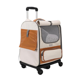 Tas hewan peliharaan, koper penyimpanan dengan ventilasi dapat dilipat untuk dua kucing dan anjing kapasitas besar portabel - Product Image 1