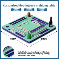 Plateau de jeu Mahjong et dominos flottant et étanche en EVA souple, exclusivité transfrontalière, pour la natation, fabriqué à Huizhou