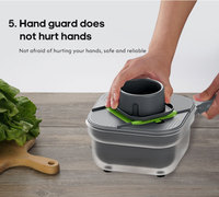 SMILE MOM Hachoir à légumes multifonctionnel en plastique avec panier de drainage, facile à nettoyer, outil manuel pour salades et dés