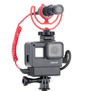 Ulanzi — étui 2020 pour caméra d'action Vlog, coque noire avec support à chaussures, pour <span class=keywords><strong>GoPro</strong></span> <span class=keywords><strong>Hero</strong></span> <span class=keywords><strong>7</strong></span> 6 5, Microphone externe - Product Image 1
