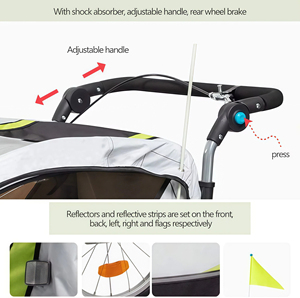 <span class=keywords><strong>Remorque</strong></span> de vélo pliable OEM/ODM pour enfants, 3-en-1, <span class=keywords><strong>remorque</strong></span> de vélo et poussette de jogging pour enfants, prix d'usine - Product Image 3