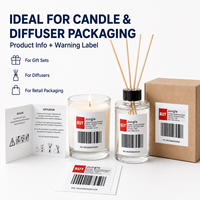 Étiquette personnalisée multicouche pour diffuseur à bâtonnets, avec contenu étendu pour flacon d'huile essentielle et emballage de liquide d'aromathérapie