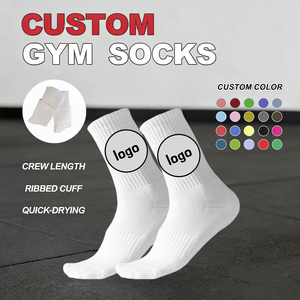Gym Chaussettes De Luxe Qualité Mode Coton Hommes Crew Chaussettes Broderie Logo Imprimer Gym Chaussettes Personnalisées - Product Image 1