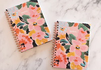 Carnet de notes personnalisé à fleurs blush couverture épaisse rose A5 A4 couverture rigide doublé carnet de notes à spirale pour femmes écrivant