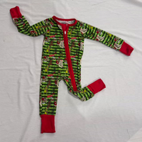 Combinaison bébé unisexe personnalisée en bambou à motif Halloween avec fermeture éclair bidirectionnelle, vêtement de nuit une pièce pour le printemps, pour nourrissons et tout-petits