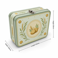 Boîte en fer blanc rectangulaire à charnière imprimée sur mesure pour biscuits, chocolats, bonbons, emballage alimentaire, vente en gros, fabrication OEM sur commande