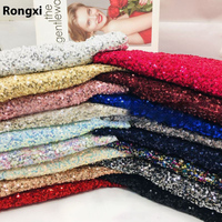 Tissu Jacquard Brodé Extensible dans les Quatre Sens Soluble dans l'Eau avec Paillettes et Maille, Revêtement PE Antistatique pour Textiles de Maison pour Garçons et Sacs à Main pour Femmes