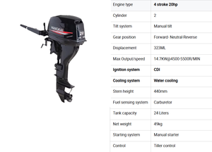 Moteurs hors-bord gonflables marins Hangkai à <span class=keywords><strong>prix</strong></span> compétitifs à vendre, moteur hors-bord à <span class=keywords><strong>essence</strong></span> 4 <span class=keywords><strong>temps</strong></span> à arbre court et long de 20 CV - Product Image 3