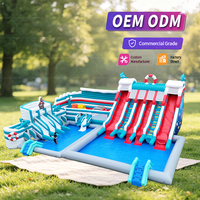 Parc aquatique gonflable pour fête de carnaval d'été, toboggan gonflable personnalisé, parc aquatique gonflable pour enfants et adultes