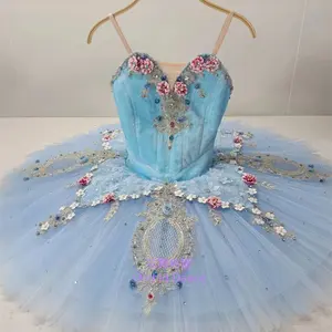 Fast Delivery High Quality Professional Kids Girls Adult Competition Wear Sky Blue Ballet Tutu