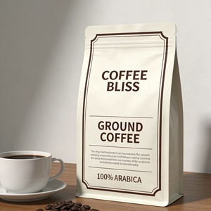 <span class=keywords><strong>Sac</strong></span> d'emballage de café personnalisé imprimé, recyclable, monomatériau, refermable avec fermeture éclair, pochette plate pour bouteille avec valve - Product Image 3