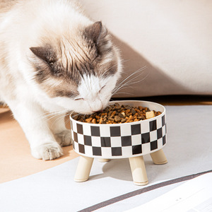 Ciotola per animali in acciaio inossidabile eco-friendly per la vendita all'ingrosso della fabbrica Plaid Anti-ribaltamento antiscivolo grande ciotola di plastica per cani da gatto - Product Image 2