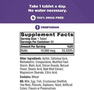 Tabletas de biotina de etiqueta privada <span class=keywords><strong>10000</strong></span> <span class=keywords><strong>mcg</strong></span> promueven la salud del cabello, la piel y las uñas, apoyan el metabolismo energético - Product Image 2