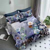 Draps de lit de luxe en microfibre de Polyester pour ensembles de housses de couette à imprimé numérique Floral 3D